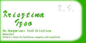 krisztina izso business card